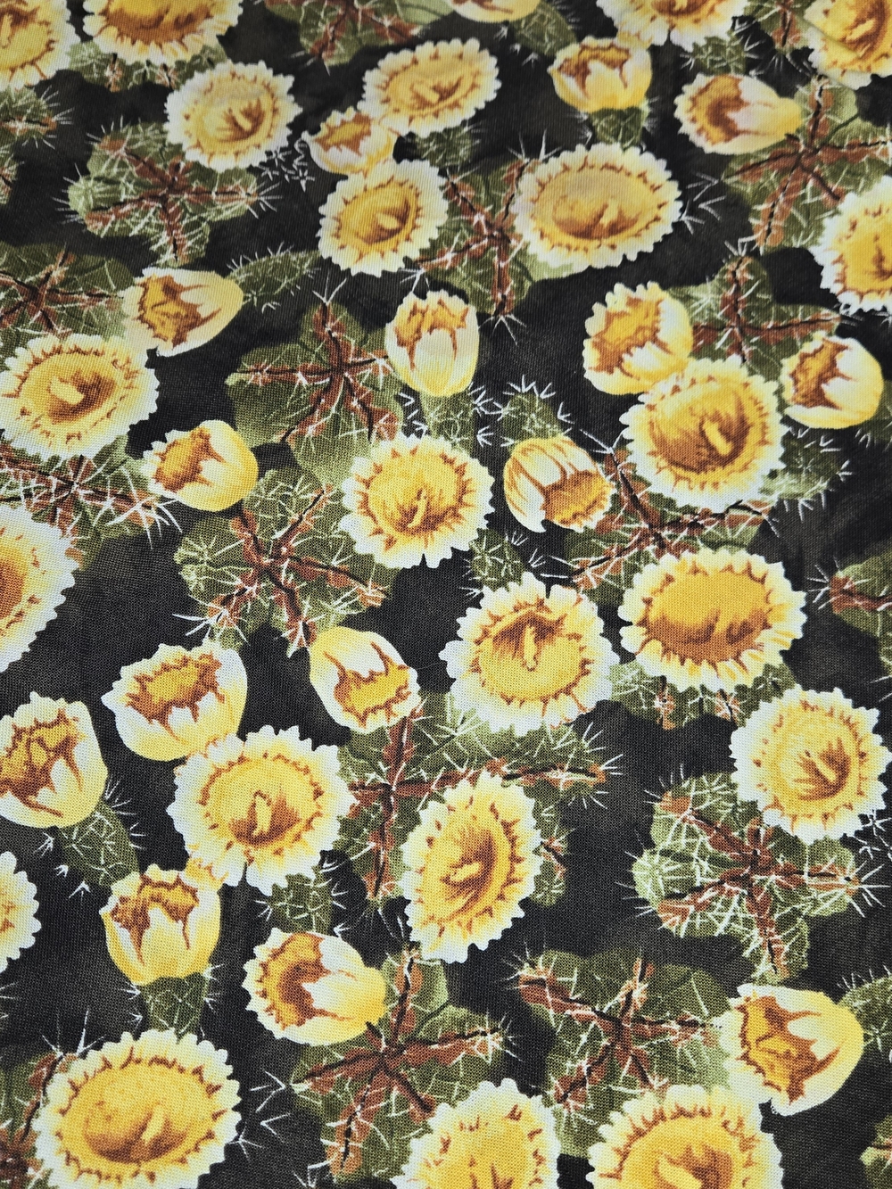 Susan Ellis Northcott Saguaro Cactus State Flowers Fabric 2 Yds 13 In Quilting
